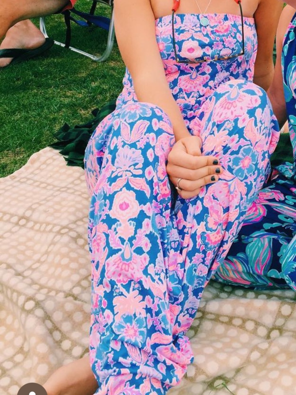 Lilly Pulitzer Pink and Blue Floral Pantsuit